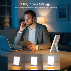COVO 10000 Lux lamp USB-powered for travel or laptop use.