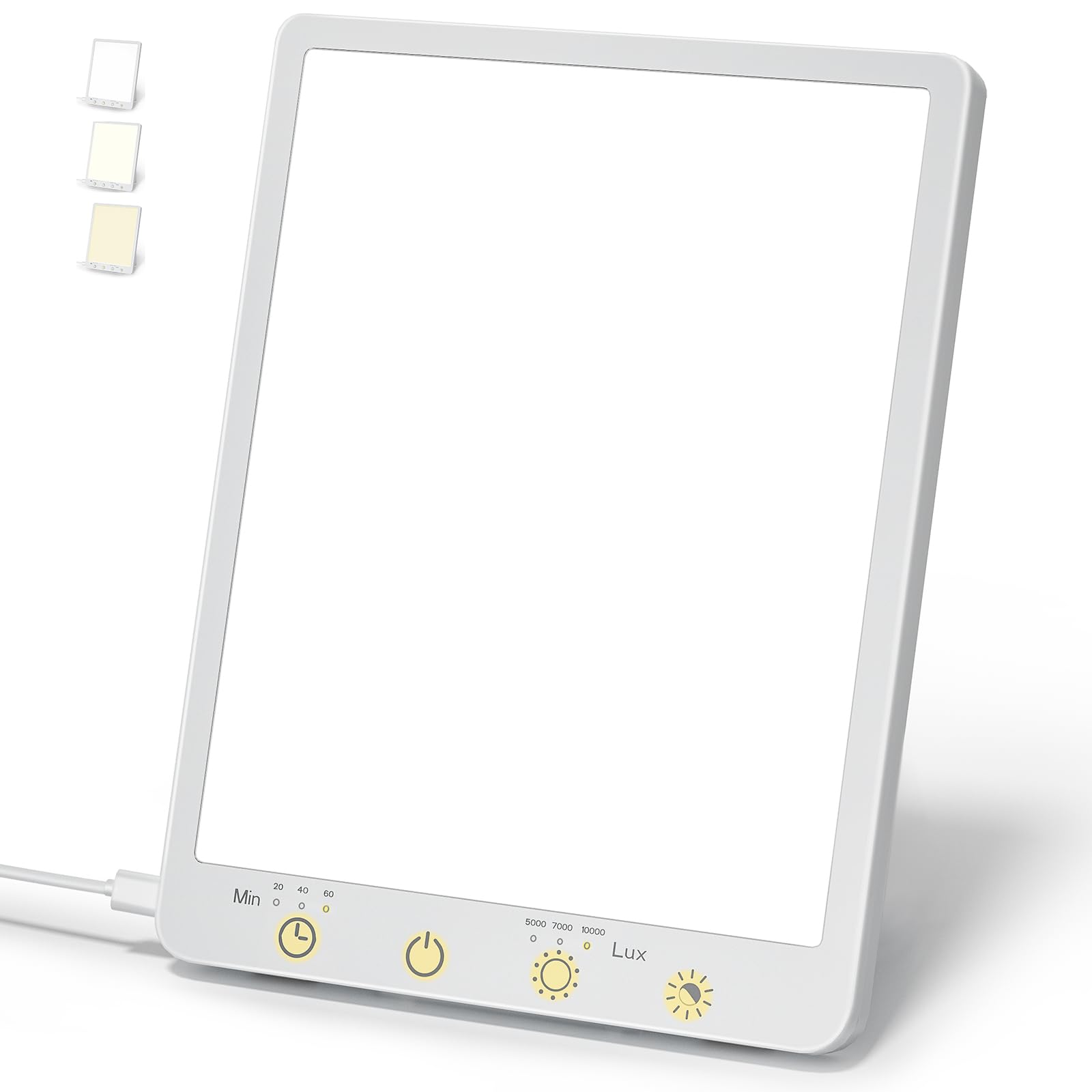 Covozon light therapy lamp in full 10,000 lux display for bright mornings.