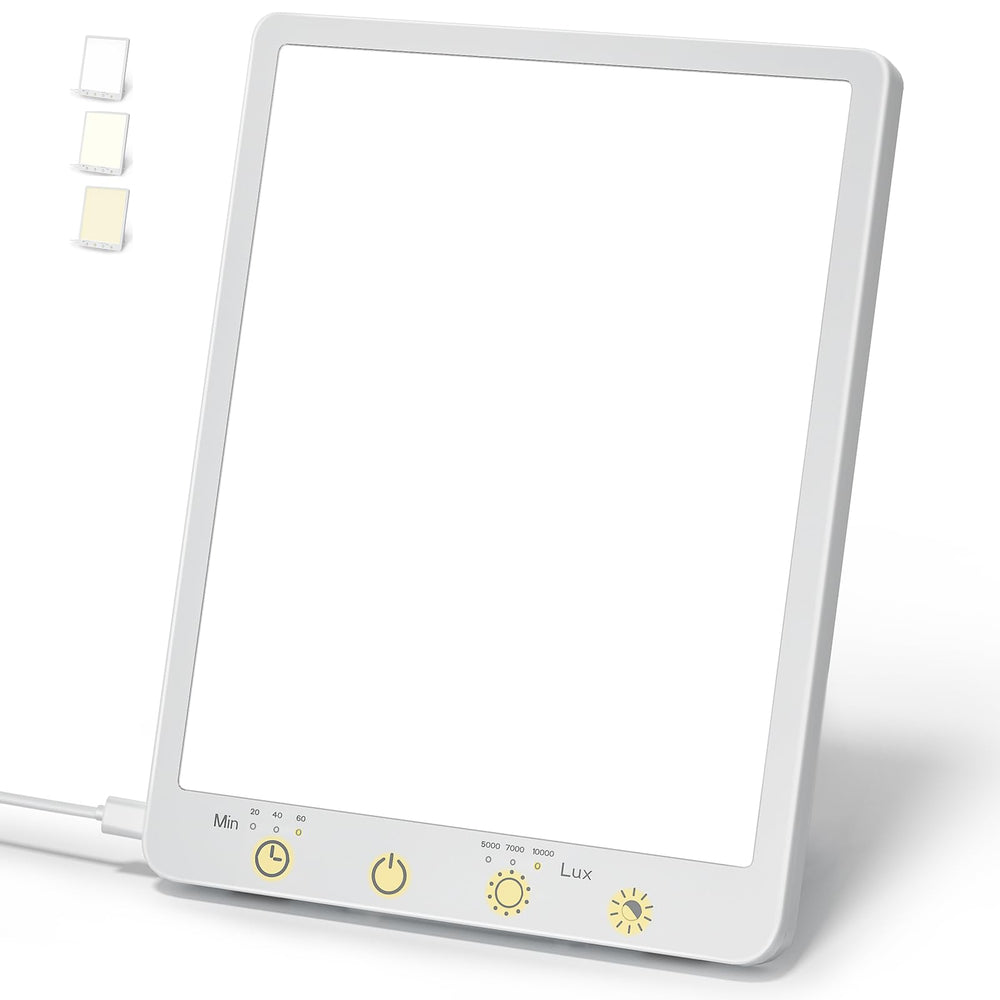 Covozon light therapy lamp in full 10,000 lux display for bright mornings.