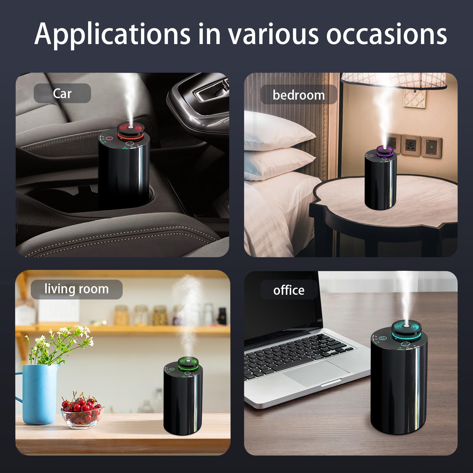 Covozon waterless diffuser on office desk provides subtle scent during work