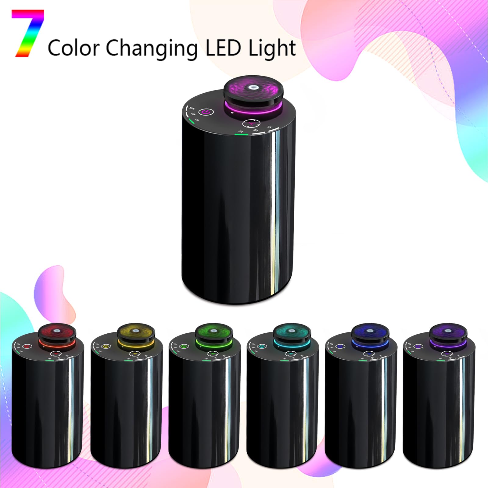 Covozon waterless diffuser timer panel shows customizable run times
