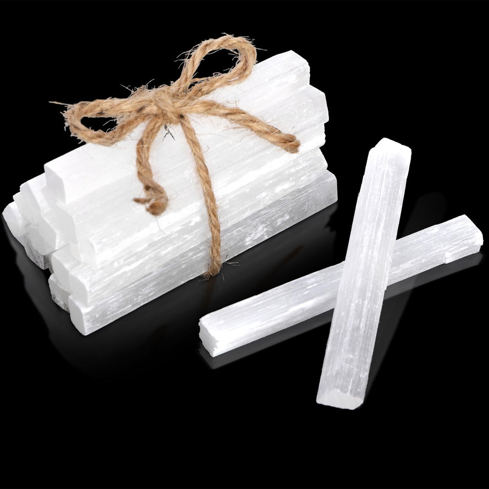 Covzoe selenite sticks wrapped with hemp rope for portable energy kit