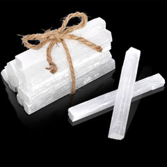 Covzoe selenite sticks wrapped with hemp rope for portable energy kit