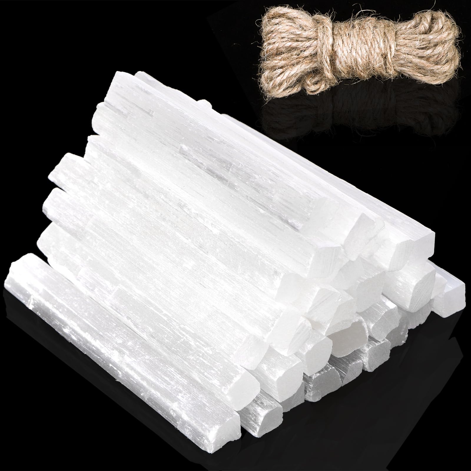 Covzoe selenite sticks beside meditation cushion for mindful practice
