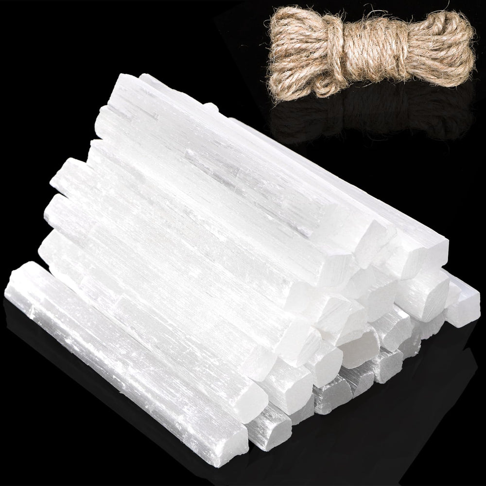 Covzoe selenite sticks beside meditation cushion for mindful practice