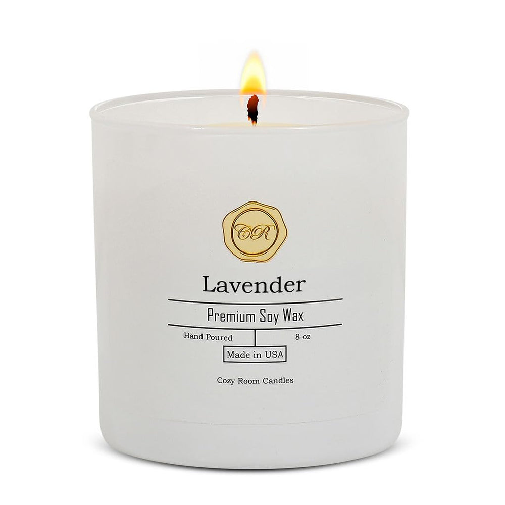 Cozy Room Candles Soy Wax Closeup shows clean burn with minimal soot.