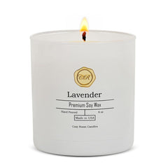 Cozy Room Candles Soy Wax Closeup shows clean burn with minimal soot.