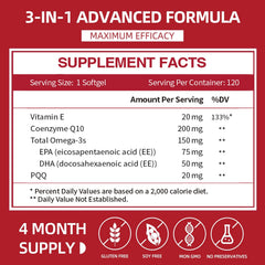 Cozynol CoQ10 softgels pouring to show oil-based formulation