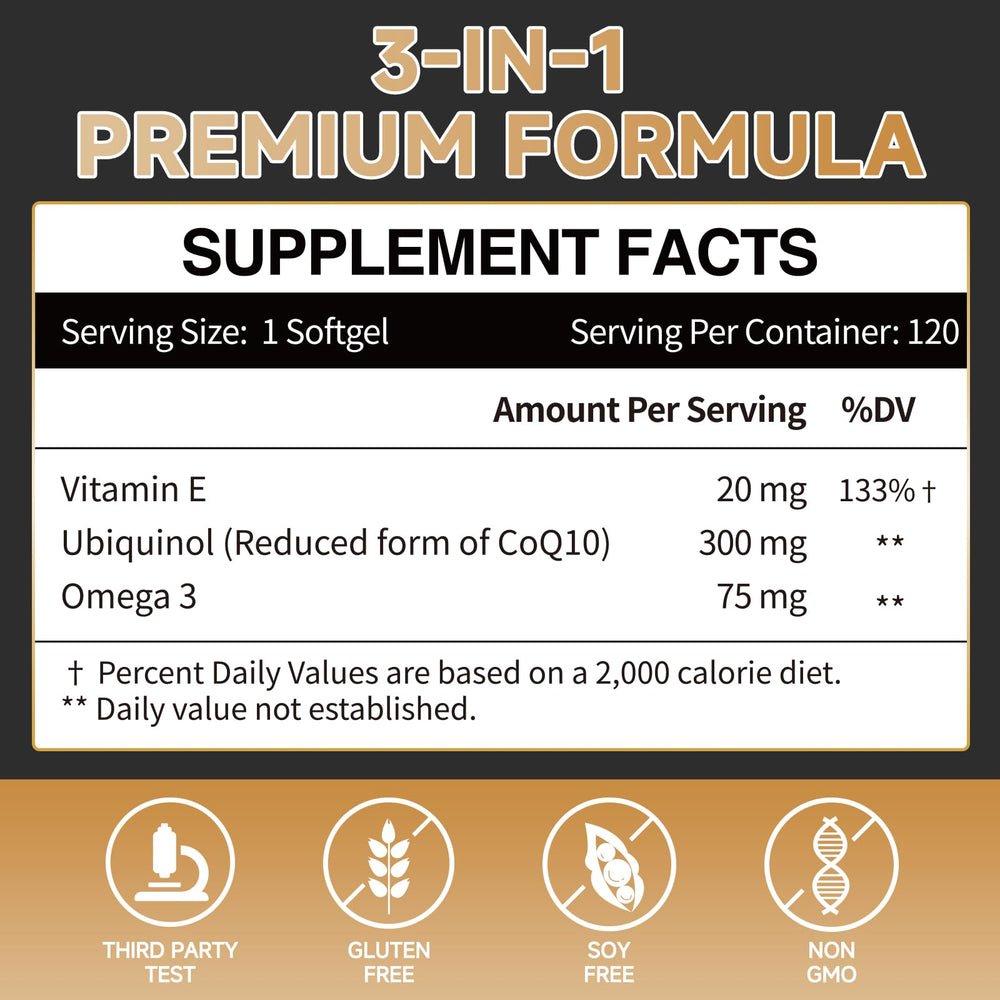 Cozynol ubiquinol softgels with omega-3, heart-friendly nutrients for daily balance