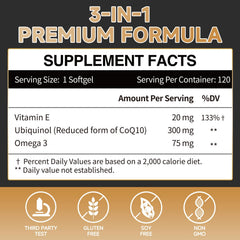 Cozynol ubiquinol softgels with omega-3, heart-friendly nutrients for daily balance