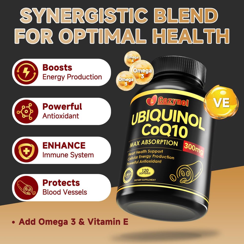Cozynol ubiquinol softgels for daily use, 120-day supply