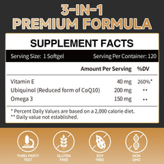 Cozynol ubiquinol softgels close-up highlighting high absorption.