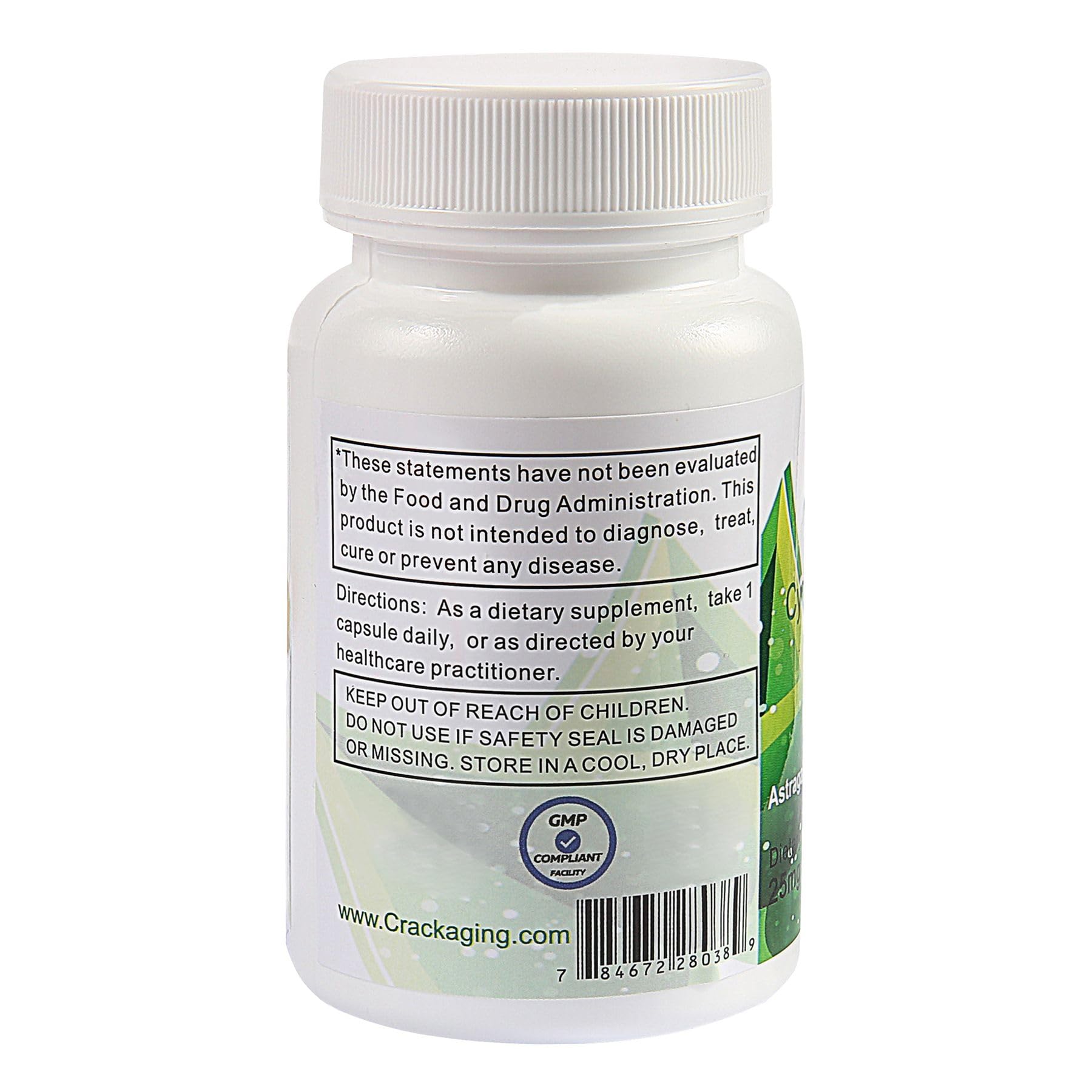 Crackaging bottle being poured with capsules for easy daily intake.
