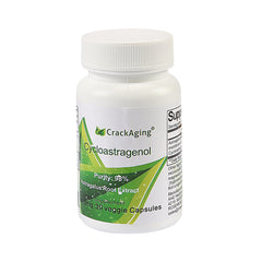 Crackaging Cycloastragenol bottle showing capsules for potential energy support