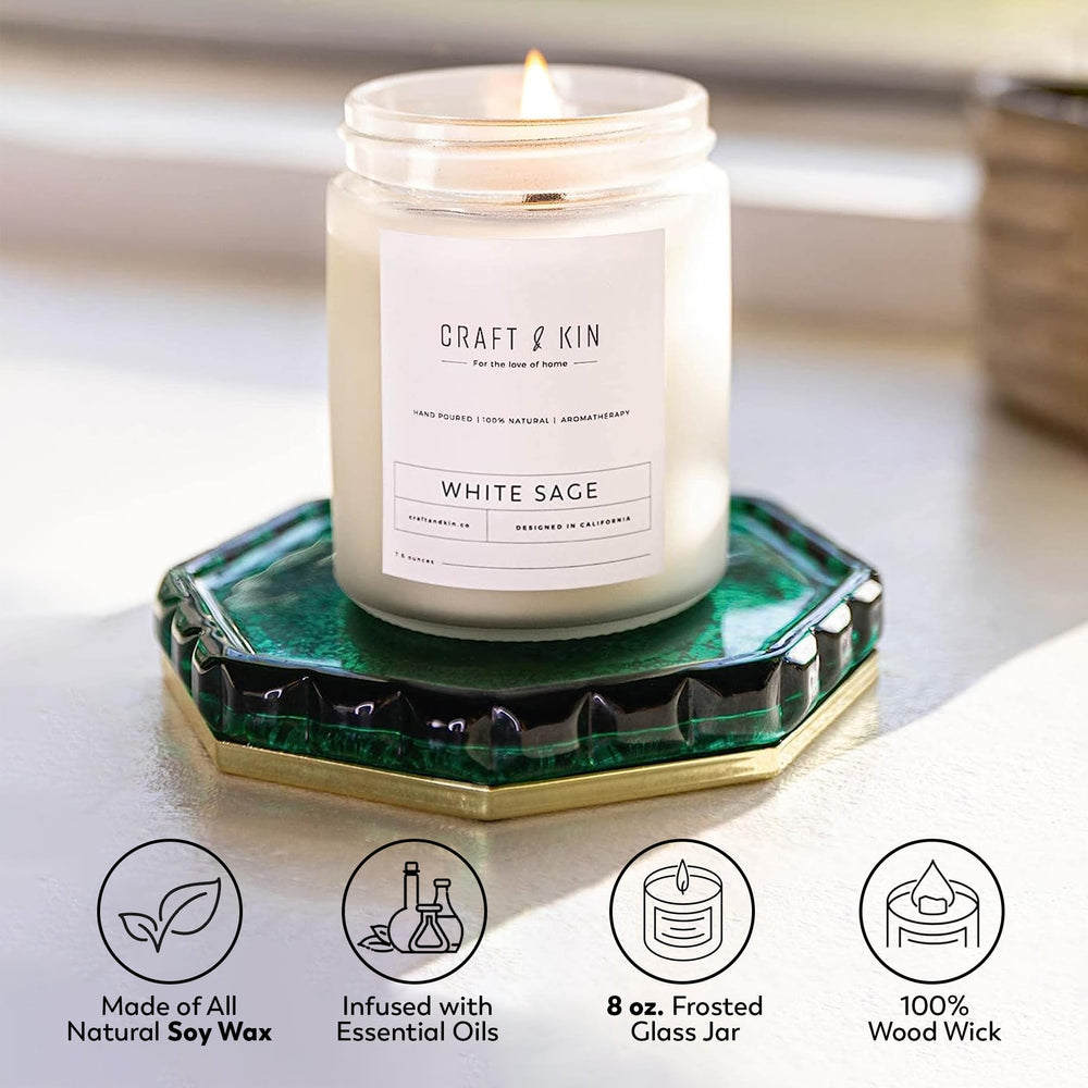 California-designed Craft & Kin soy candle for a clean, inviting home.