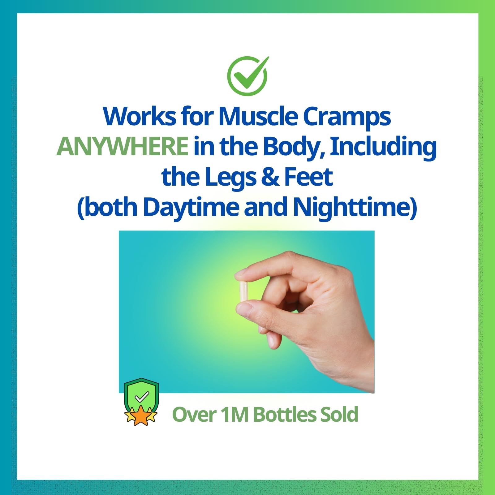 Cramp Defense capsules closeup shows easy-to-swallow capsules for consistent daily support.