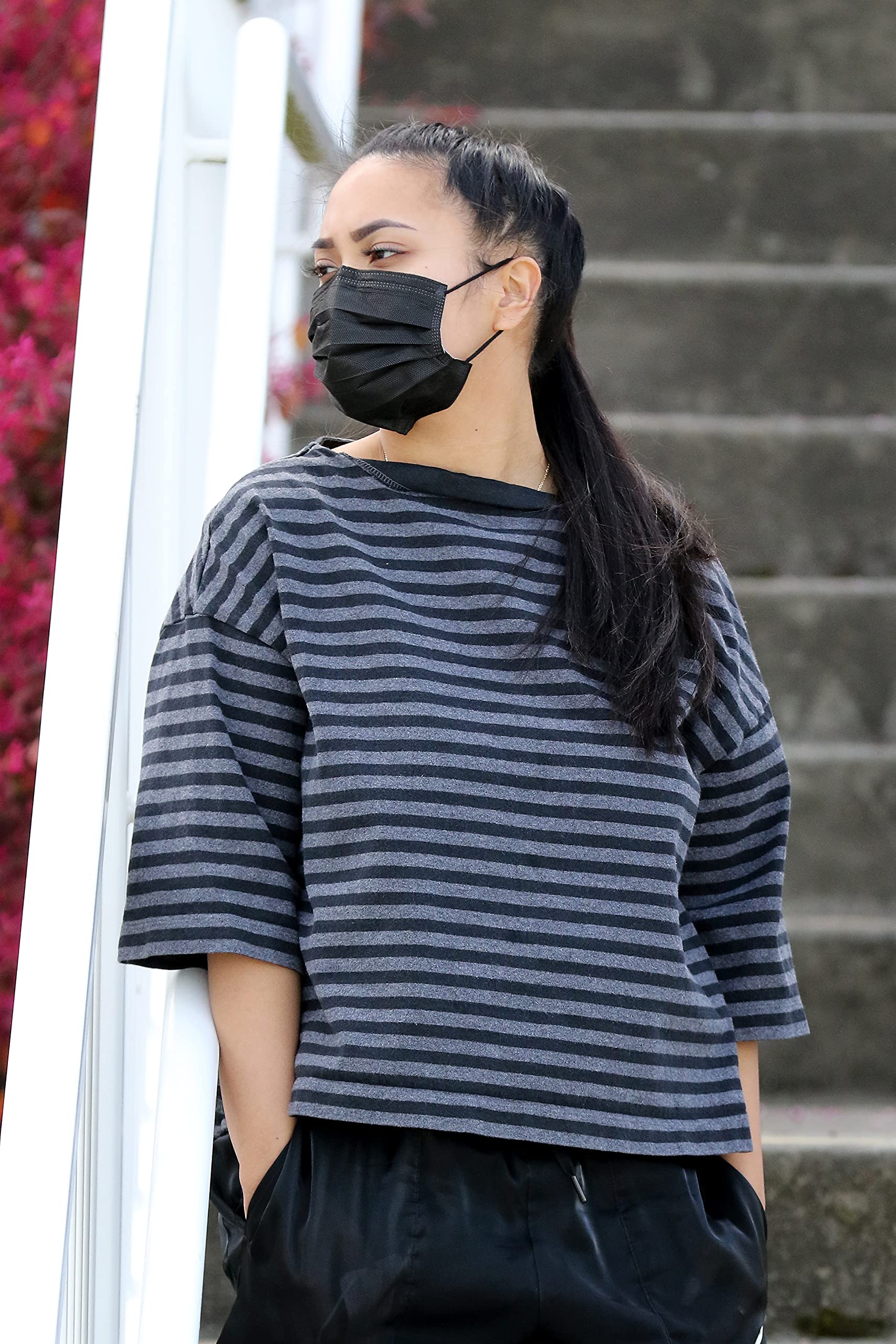 Side view of Cranberry USA mask showing nose and chin adjustment stripe.