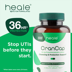CranCap 36mg PACs close-up highlighting potent cranberry extract.
