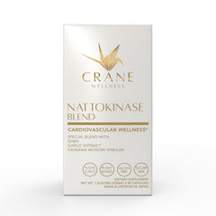 CRANE WELLNESS Nattokinase Blend bottle-front showcasing non-GMO formula for cardiovascular support