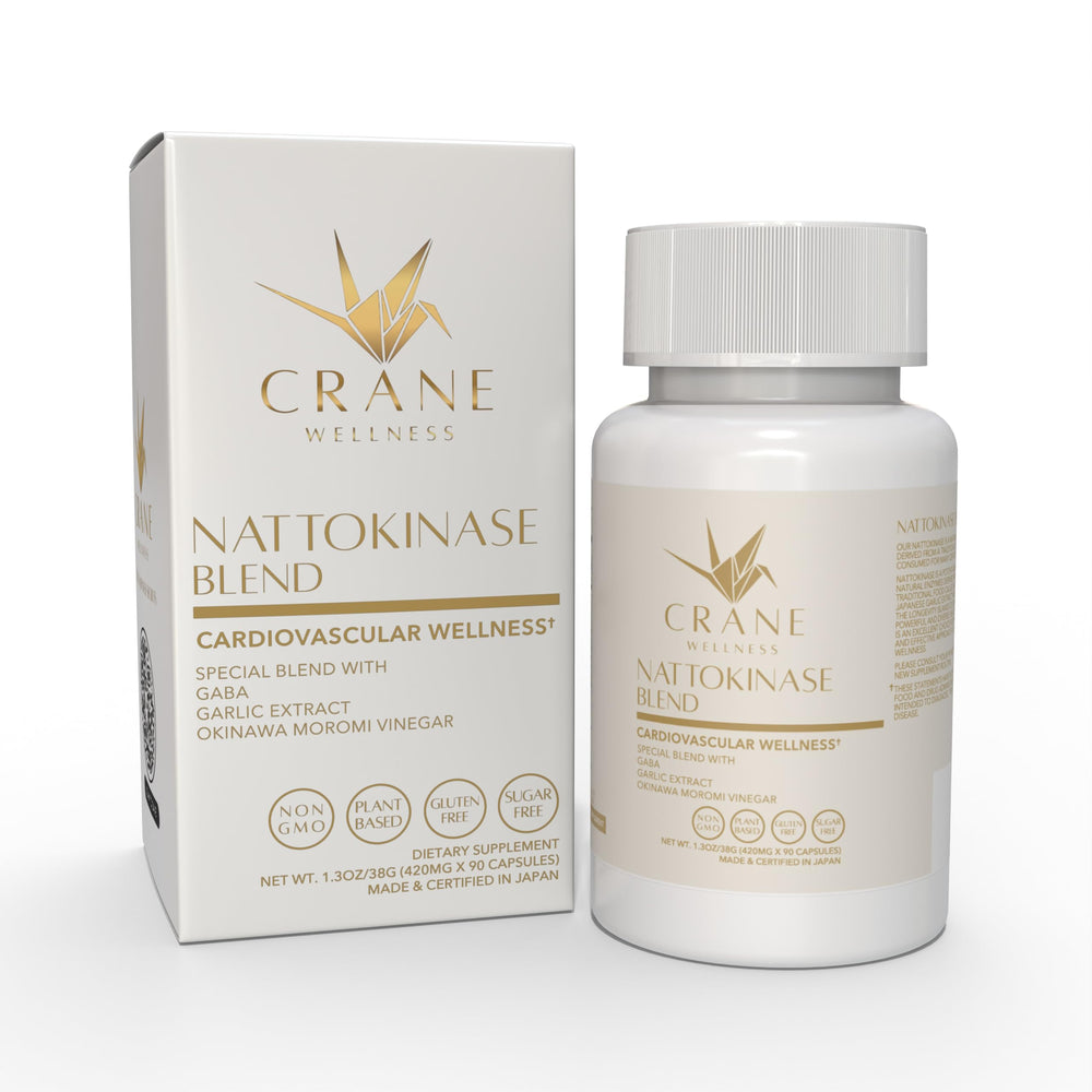 CRANE WELLNESS Nattokinase Blend capsules-closeup showing 2,000 FU per capsule