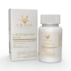 CRANE WELLNESS Nattokinase Blend capsules-closeup showing 2,000 FU per capsule