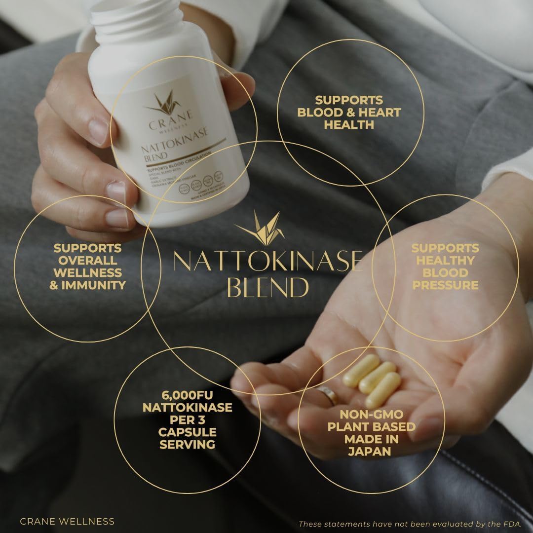 CRANE WELLNESS Nattokinase Blend label-detail highlighting made-in-Japan quality