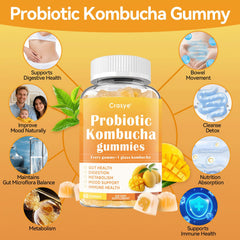 Crasye gummies nutrition facts panel highlighting 5B CFU and sugar-free formula