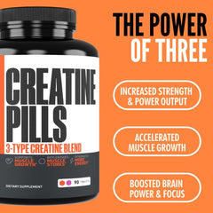 Crazy Muscle Creatine pills 30 servings label indicating keto-friendly and vegetarian formula.