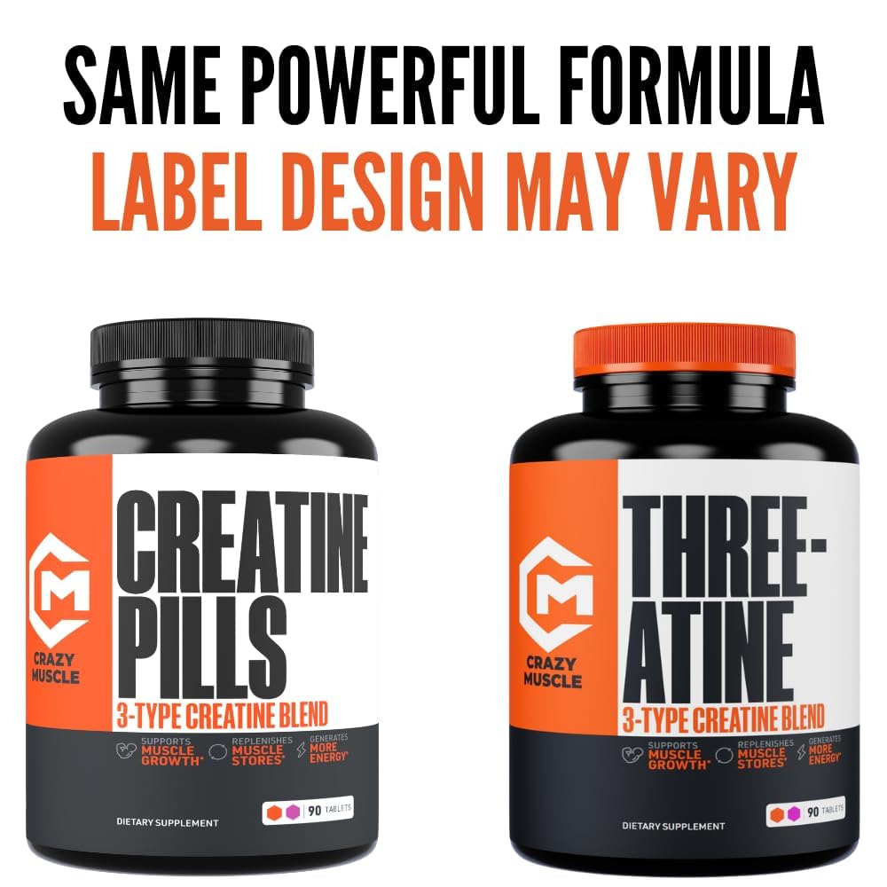 Crazy Muscle supplement bottle with GMP manufacturing quality label for trust.