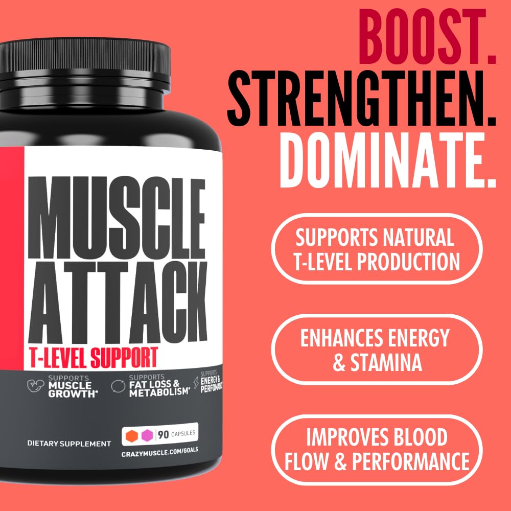 Crazy Muscle Muscle Attack 90 capsules pack illustrating a complete training stack option.