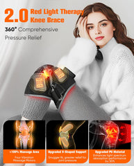CRAZYTECH Upgrade Knee Brace side view showing heated vibration for deep tissue comfort