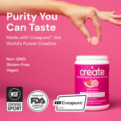 Create Creatine Gummies anti-melt design suitable for travel-ready use.