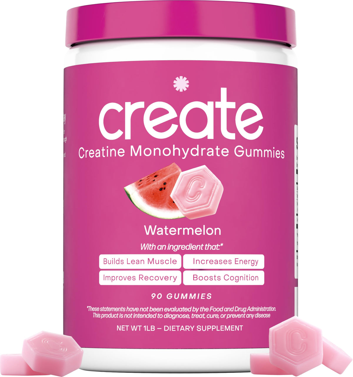 Create Creatine Gummies pack front highlights vegan, performance-focused formula.