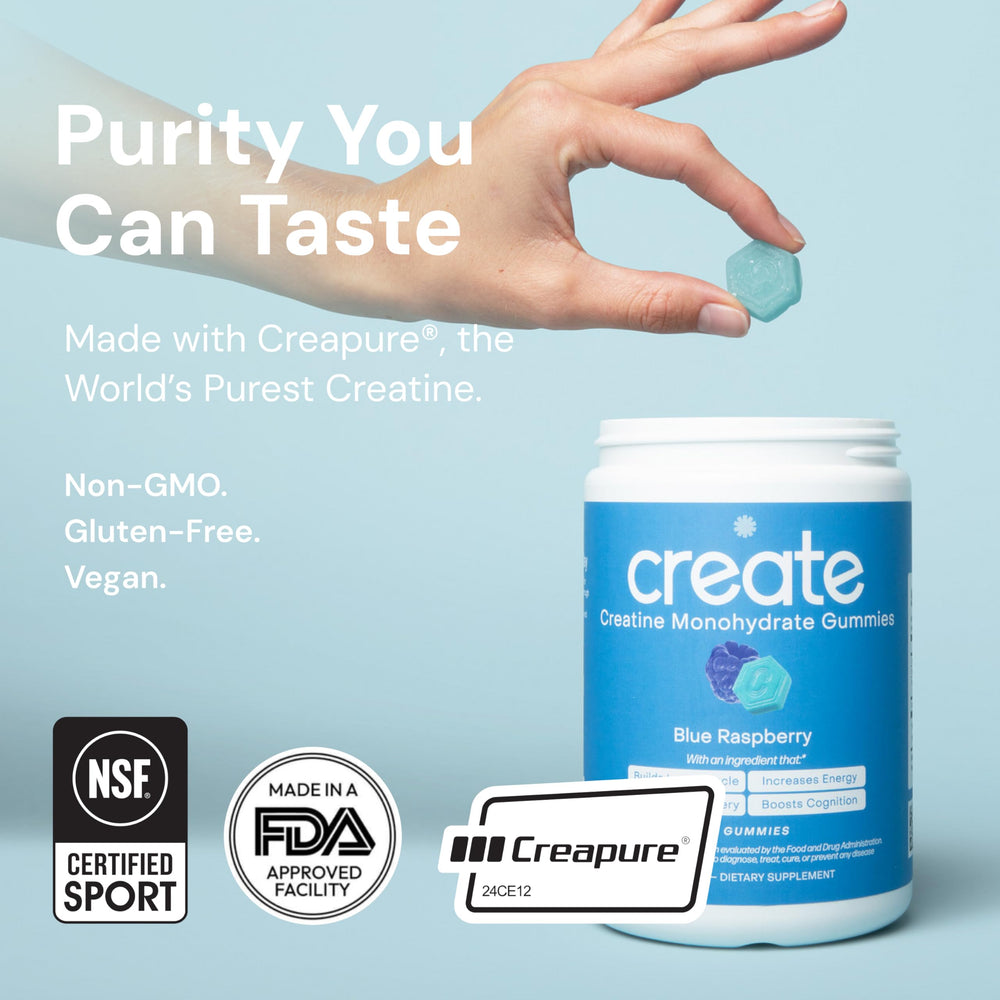 Anti-melting formula of Create Creatine Monohydrate Gummies for active days