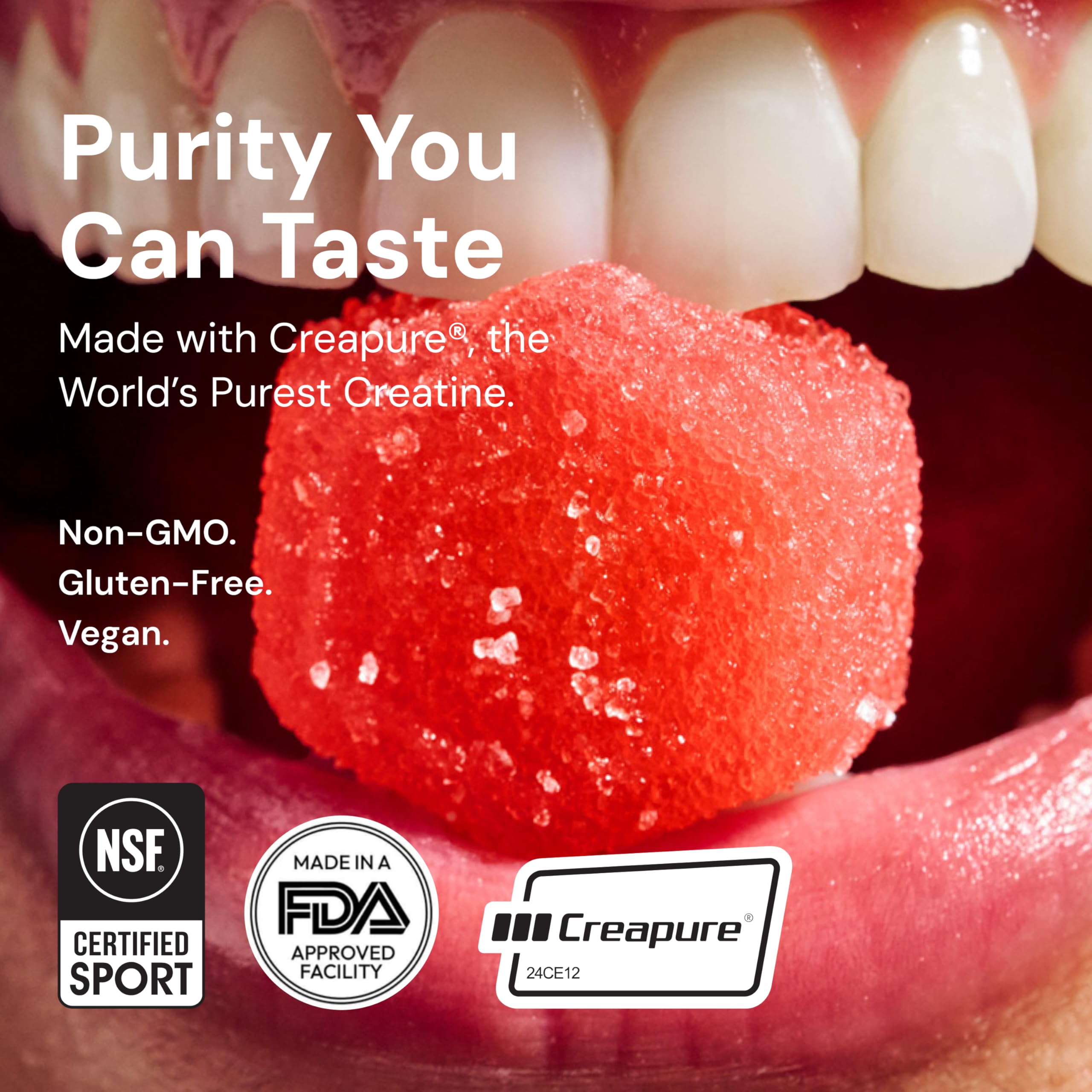 Orange flavored Create Creatine Monohydrate Gummies pack for convenient use