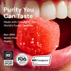 Orange flavored Create Creatine Monohydrate Gummies pack for convenient use