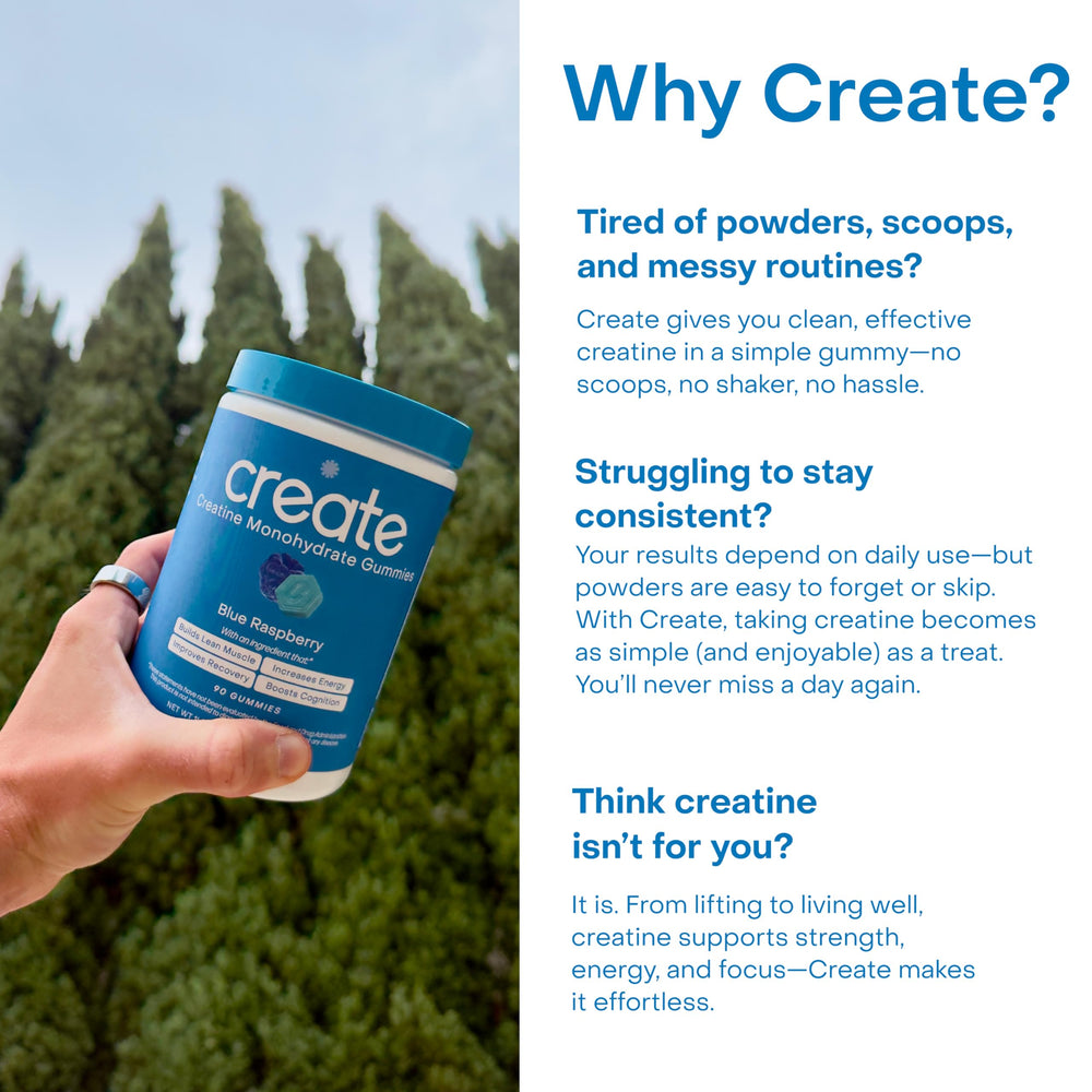 Orange flavor Create Creatine Monohydrate Gummies in a sunny bite