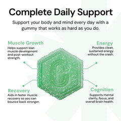 Create Creatine gummies texture close-up showing chewy texture for daily energy