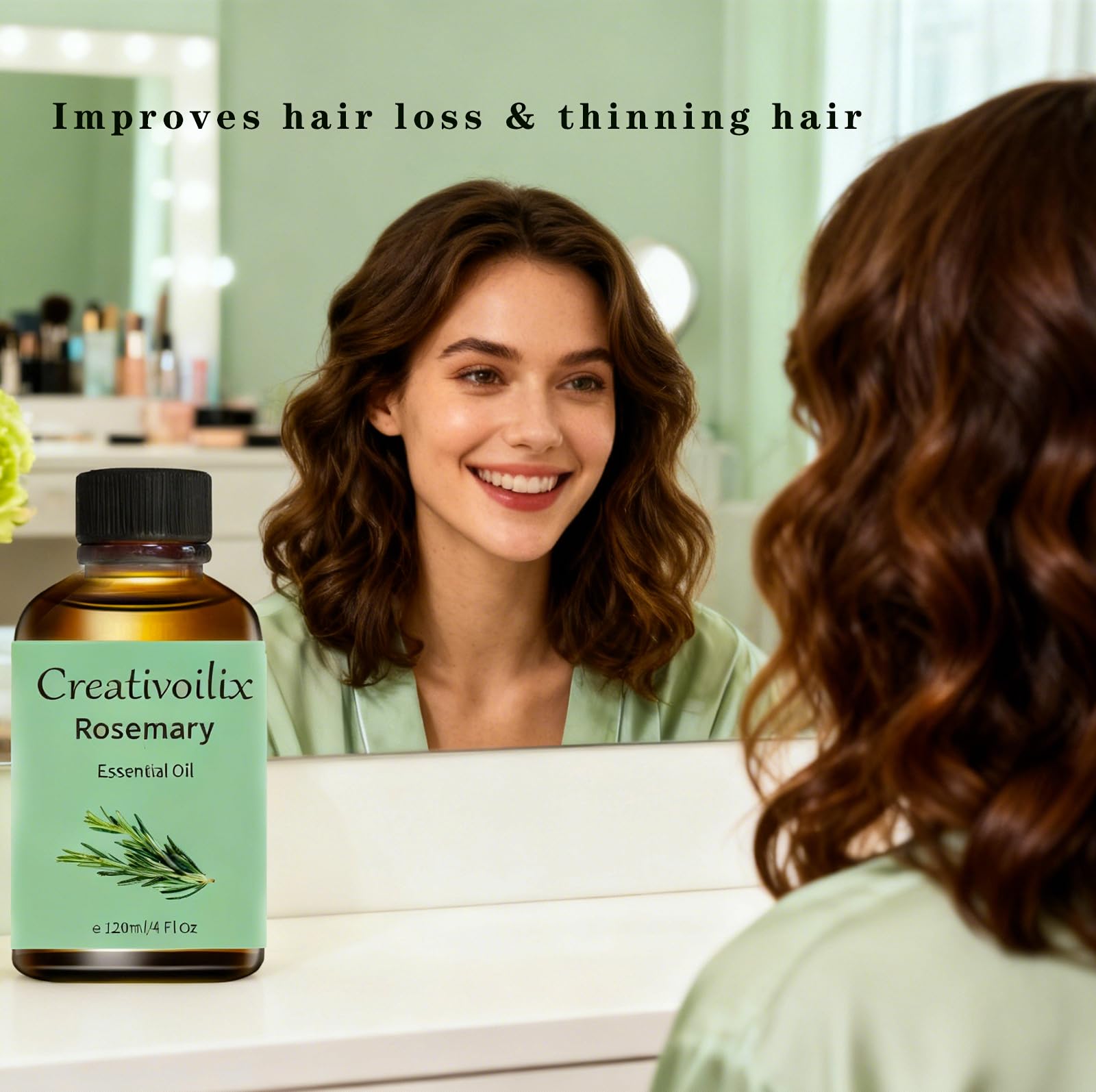 Creativoilix rosemary oil massage for scalp-relief and hair strength.