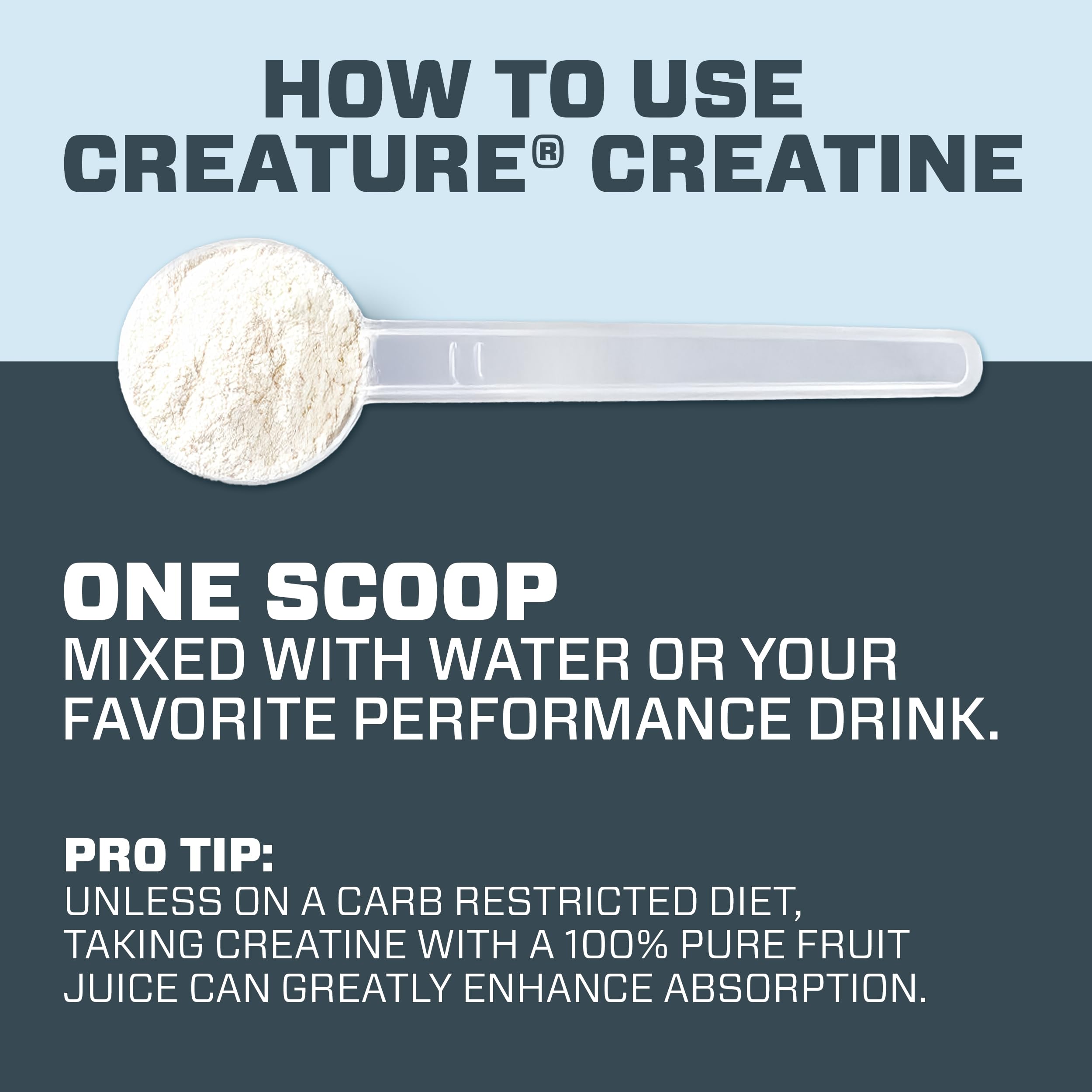 CREATURE Creatine Monohydrate bottle label shows NSF Certified for Sport.
