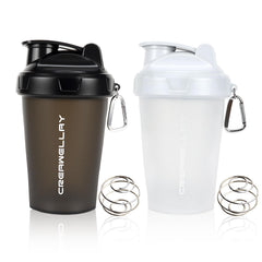 CREAWELLAY 2-pack shaker bottles in front view for on-the-go protein shakes