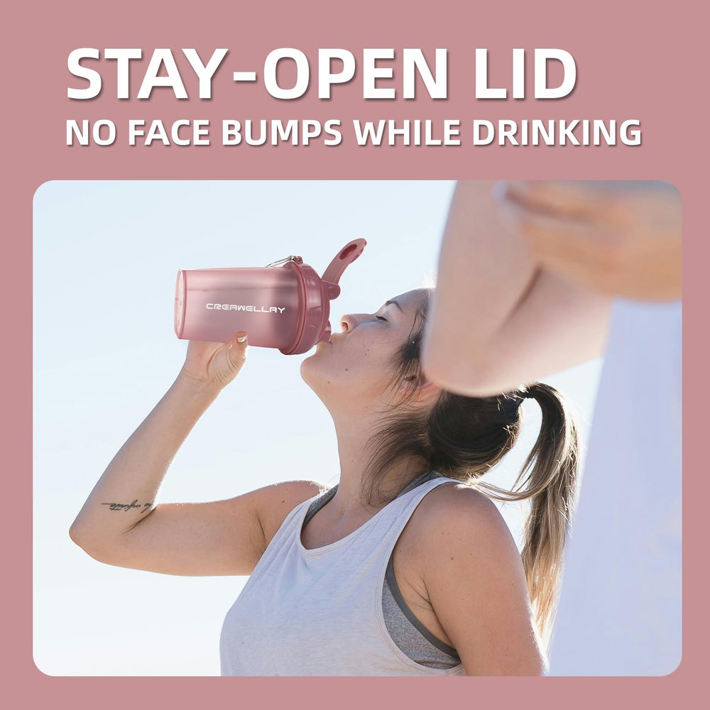 CREAWELLAY BPA-free shaker bottle ensures safe protein mixes.