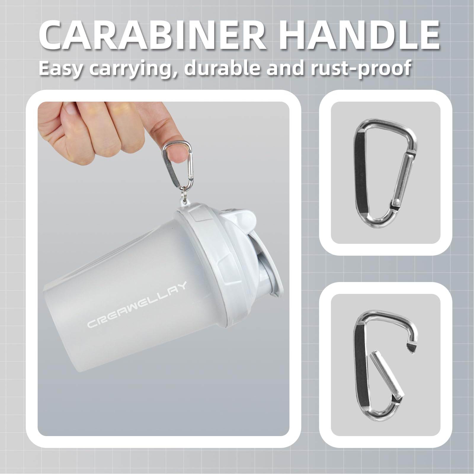 BPA-free CREAWELLAY shaker material ensures safe everyday use