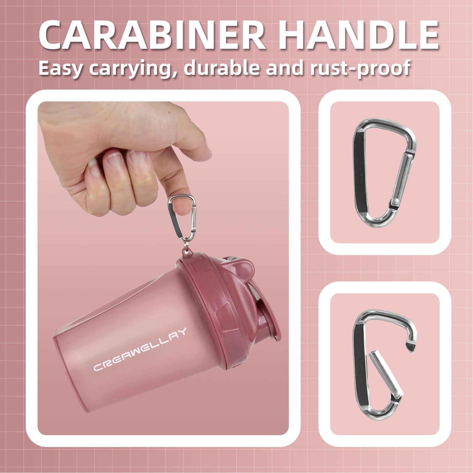CREAWELLAY dishwasher-safe shaker bottle for quick post-workout cleanup.