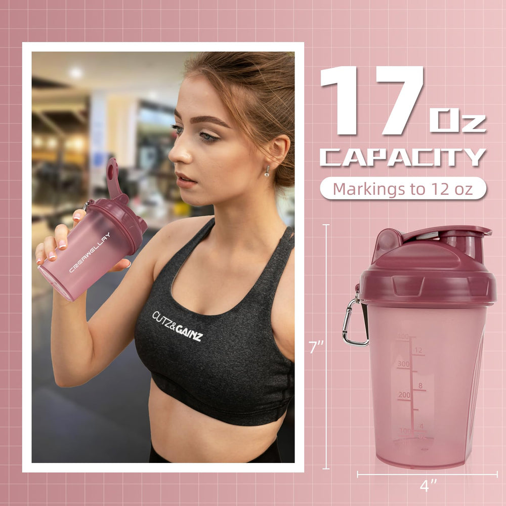 CREAWELLAY three-pack shaker bottles in white for gym and travel use.