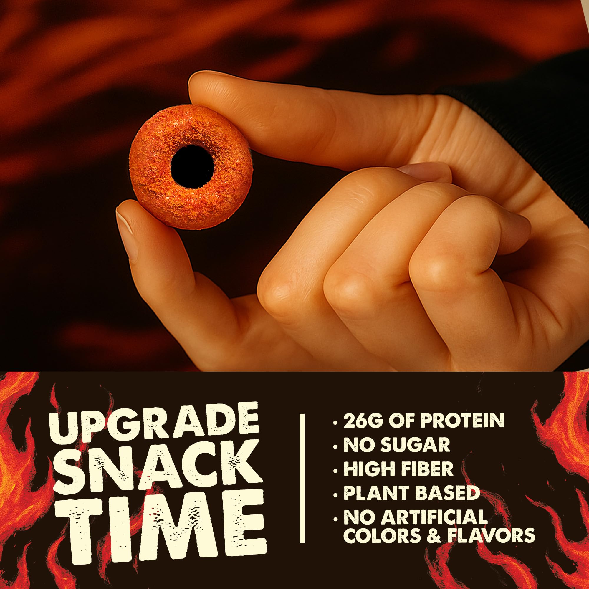 CRISP POWER 24-pack display shows convenient high-protein snack for teams.