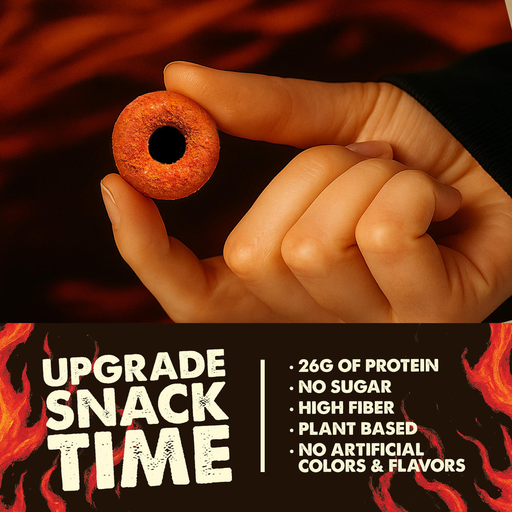 CRISP POWER 24-pack display shows convenient high-protein snack for teams.