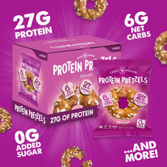 CRISP POWER Low carb pretzels in a portable bag