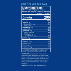 Crisp Power Sea Salt Pretzels bag open showing crunchy texture for a satisfying snack.