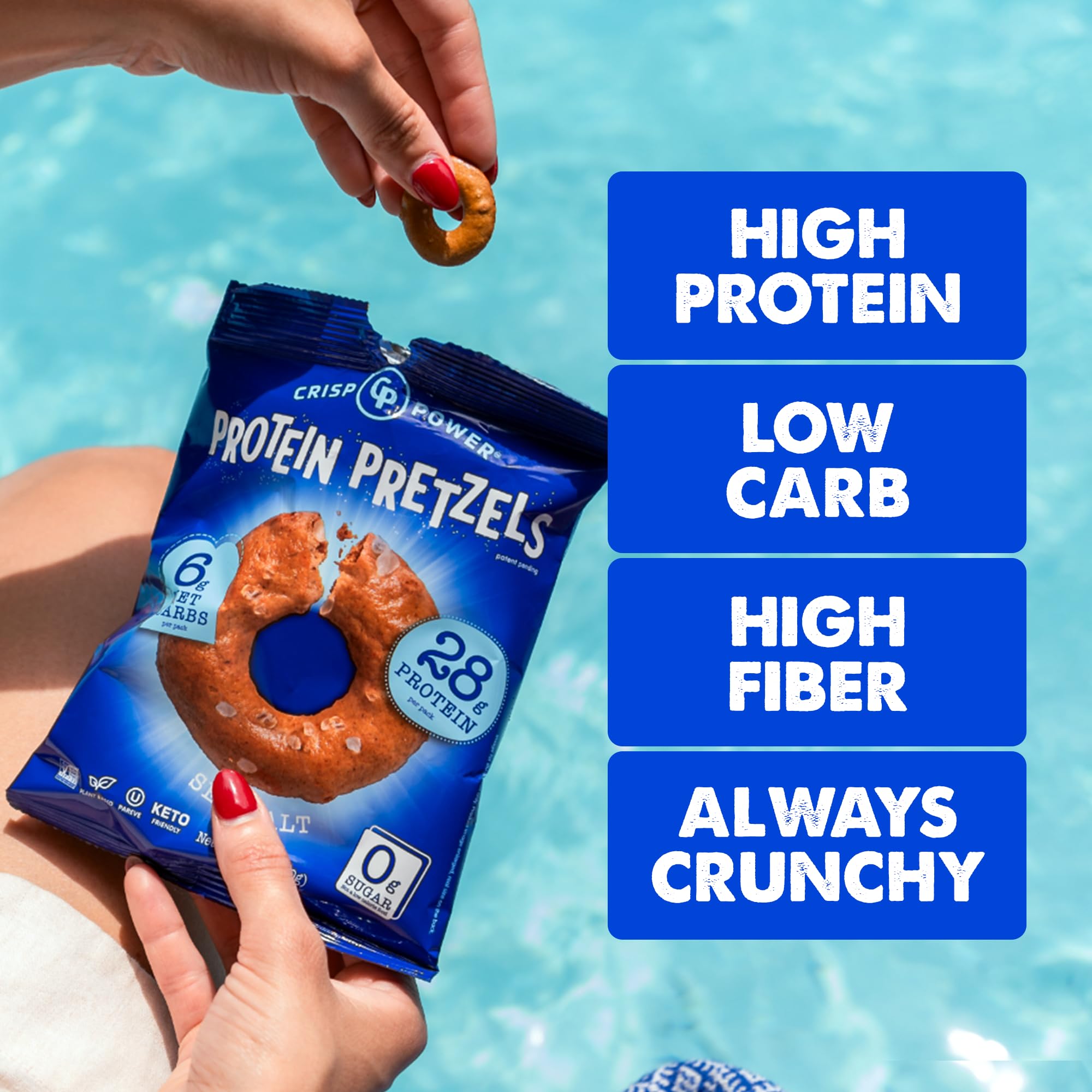 CRISP POWER serving idea pretzels as quick snack on the go